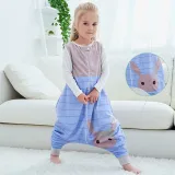 Unisex Kids Split Legs Animals Sleeping Bag Winter Zipper Sleepwear Sleeveless Warm Pajamas