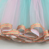Toddler Kid Girl Color Matching Rainbow EdgeTutu Skirt