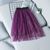 Kid Girl Silver Sequins Stars Crescent Moon Tutu Skirt