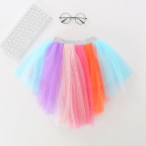 Toddler Kid Girl Color Matching Rainbow Irregularity Tutu Skirt