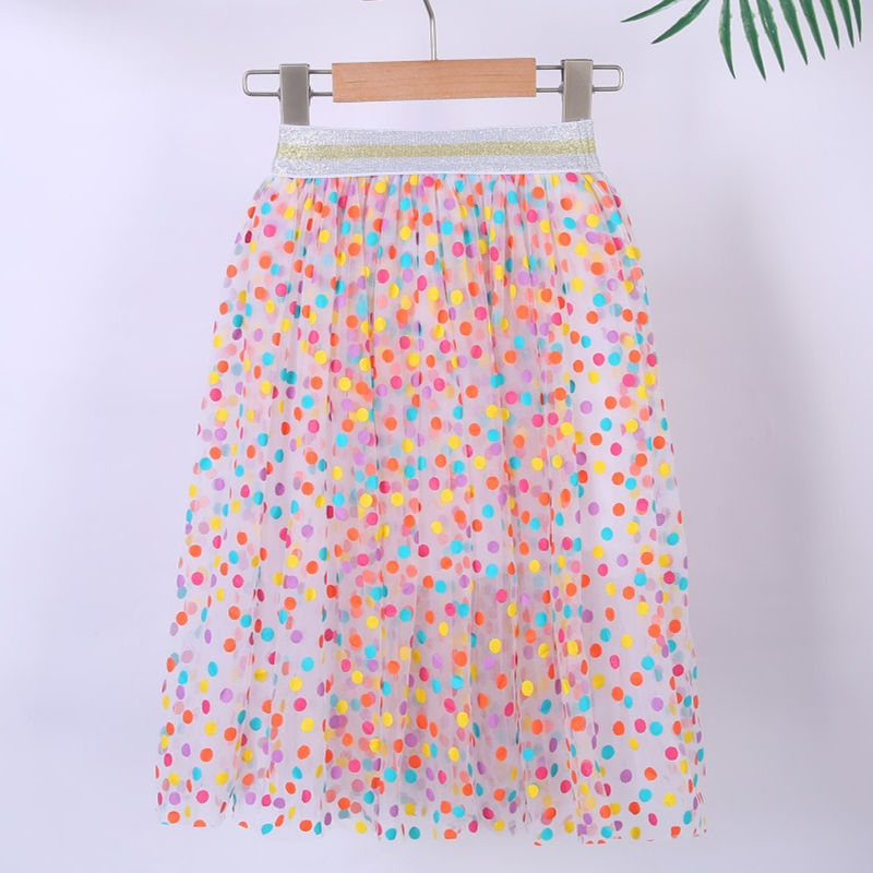 multicolor polka dot skirt