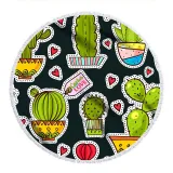 Prints Cactus Cotton Beach Towel Blanket Table Cover Wall Hanging