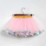 Toddler Kid Girl Color Matching Rainbow EdgeTutu Skirt