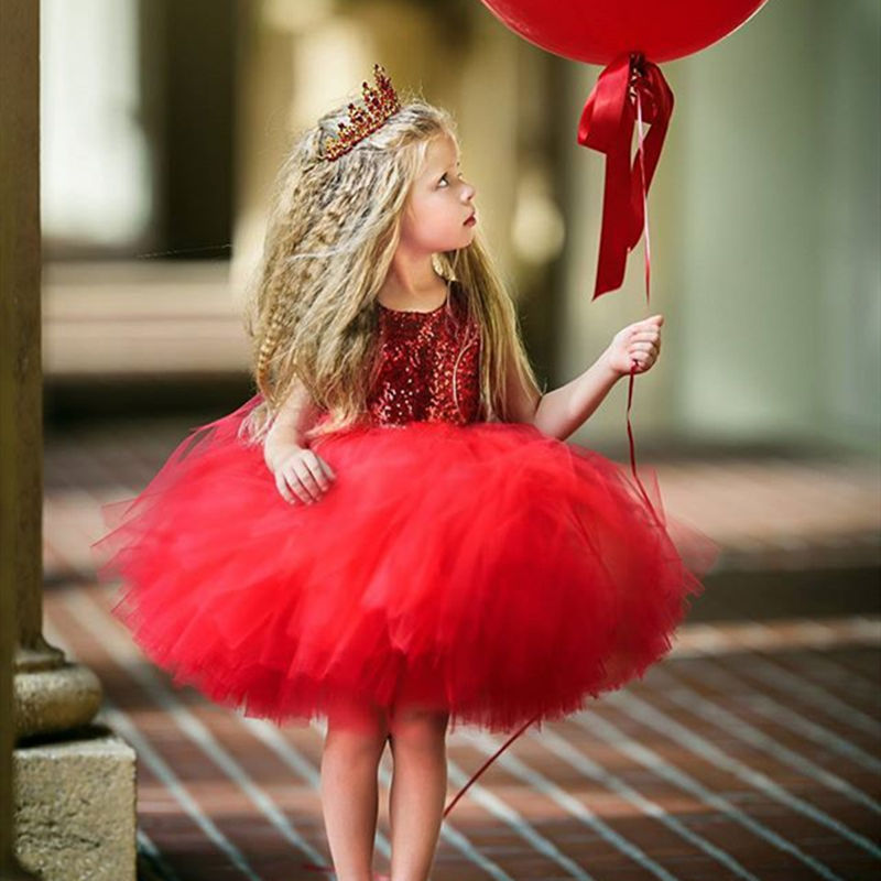 DXTON Little Girl Tutu Party Dress - Kids Birthday Wedding Dresses For Ages 2-8 Years