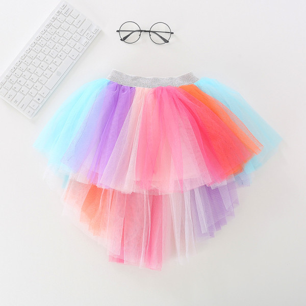 Toddler Kid Girl Color Matching Rainbow Irregularity Tutu Skirt