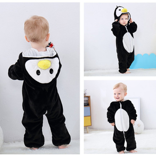 Black Penguin Baby Onesie Kigurumi Pajamas Kids Animal Costumes for Unisex Baby