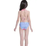 3PCS Kid Girls Ombre Scale Mermaid Tail Bikini Sets Swimwear With Free Garland Color Random