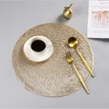 Round Hollow Out Waterproof Insulation Non-Slip PVC Placemats For Dining Table Mats