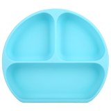 Baby Dishes Smiling Silicone Plate With Suction Cup Strong Sticky Divided Silicone Food Plate