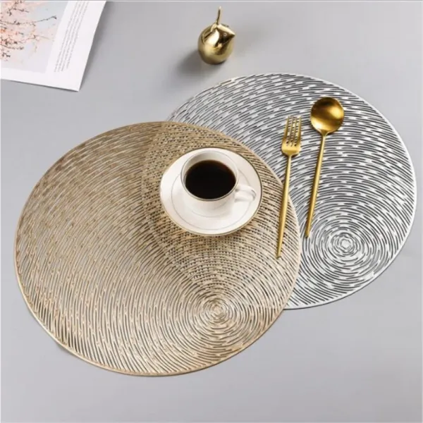 Round Hollow Out Waterproof Insulation Non-Slip PVC Placemats For Dining Table Mats