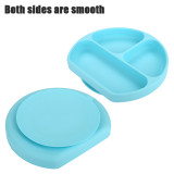 Baby Dishes Smiling Silicone Plate With Suction Cup Strong Sticky Divided Silicone Food Plate