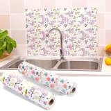 2M Prints Flamingos Kitchen Stickers Oil-proof Waterproof Table Mat Placemat