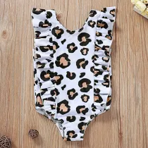 Toddle Kids Girls Ruffles Leopard Prints Plaids Pineapples Swimsuit Swimwear