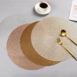 Round Hollow Out Waterproof Insulation PVC Placemats For Table