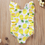 Toddle Kids Girls Ruffles Leopard Prints Plaids Pineapples Swimsuit Swimwear