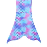 3PCS Kid Girls Scale Ruffles Tutu Mermaid Tail Bikini Swimsuit With Free Garland Color Random