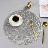 Round Hollow Out Waterproof Insulation Non-Slip PVC Placemats For Dining Table Mats