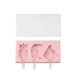 Silicone Shapes Fruits Animals Dinosaurs Ice Cream Molds Wich Cap Stick