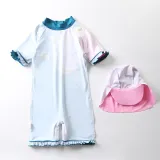 Toddle Kids Girls Print Unicorn Stars Swimsuit Swimwear With Cap