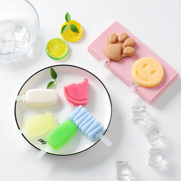 Silicone Shapes Fruits Animals Dinosaurs Ice Cream Molds Wich Cap Stick