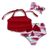 Baby Toddle Girls Tassels Bikini Prints Watermelons Shorts Swimwear Sets 0-2 Years