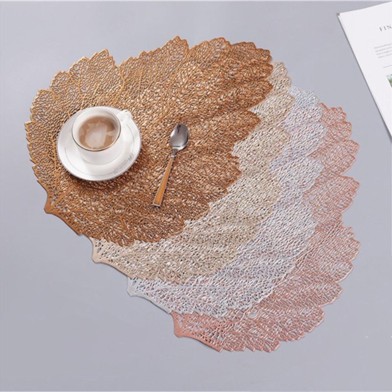Leaves Design Hollow Out Waterproof Insulation PVC Placemats