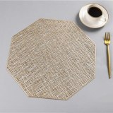 Octagonal Hollow Heat-insulated Waterproof  PVC Placemat For Table