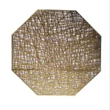 Octagonal Hollow Heat-insulated Waterproof  PVC Placemat For Table