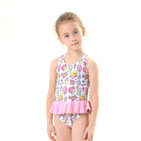 Toddle Kids Girls Cute Prints Unicorn Ruffles Swimsuit Swimwear