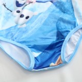 Toddle Kids Girls Blue Print Frozen Elsa Princess Ruffles Swimsuit Swimwear