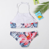 Mommy and Me Print Tropical Leaves Flamingos Bikini Sets Matching Swimwears