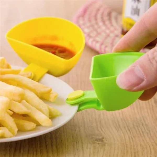 3PCS Assorted Seasoning Sugar Salad Tomato Paste Sauce Dishes Kitchen Clip Bowl Dip