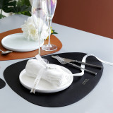 Tableware PU Leather Pad Placemat Heat Insulation Non-Slip Simple Placemats