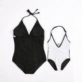 Mommy and Me Lace Strap Swimsuit Matching Swimwears