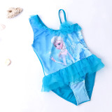 Toddle Kids Girls Print Frozen Elsa Princess Blue Tutu Swimsuit Swimwear