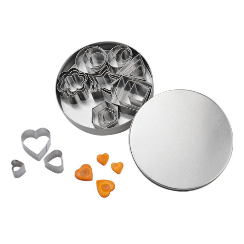 3PCS Stainless Steel Cookie Biscuit DIY Mold Star Heart Round Flower Shape