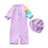 Toddle Kids Girls Print Unicorn Stars Swimsuit Swimwear With Cap