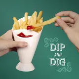 Assorted Sauce Storage Dish Plates Tableware Creative Lazy Snack 2 Grid Plastic Bowl French Fry Chips Salad Cone Dipping Cup