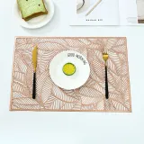 Rectangle Leaves Hollow Out Waterproof Insulation PVC Placemats