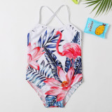 Mommy and Me Print Tropical Leaves Flamingos Bikini Sets Matching Swimwears