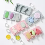 Silicone Shapes Fruits Animals Dinosaurs Ice Cream Molds Wich Cap Stick
