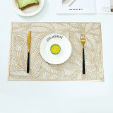 Rectangle Leaves Hollow Out Waterproof Insulation PVC Placemats