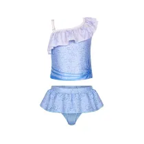 Toddle Kids Girls Print Elsa Princess Blue Bikinis Sets Swimwear