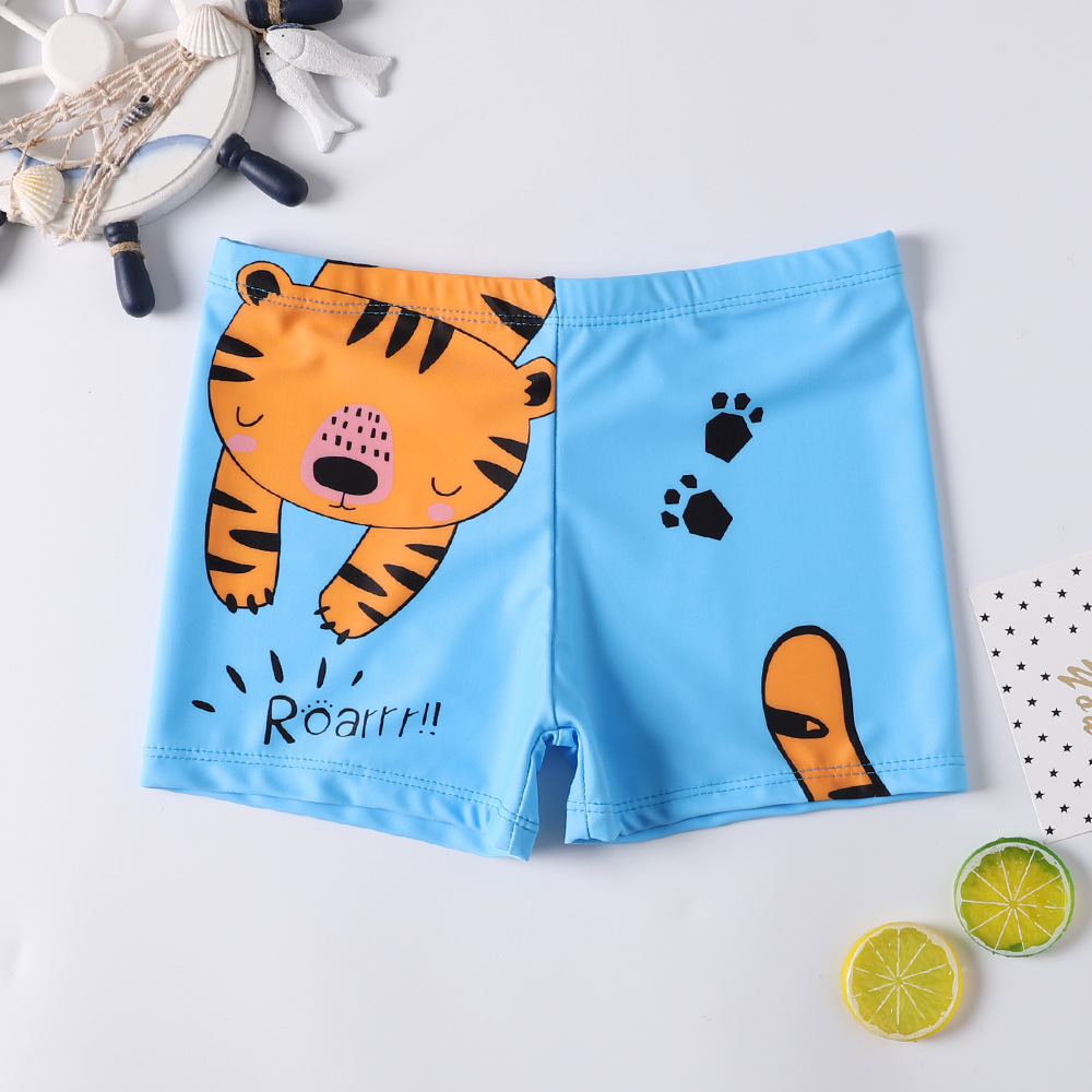 Kid Boys Print Tiger Swimwear Trunks Swim Boxer Shorts