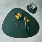 Tableware PU Leather Pad Placemat Heat Insulation Non-Slip Simple Placemats