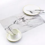 Waterproof Placemat Anti-skid Insulation High Temperature Marble Stripe Mat