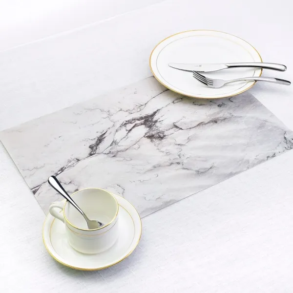 Waterproof Placemat Anti-skid Insulation High Temperature Marble Stripe Mat