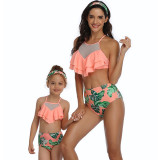 Mommy and Me Mesh Ruffles Bikini Sets Matching Swimwear
