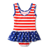 Toddle Kids Girls Stripes Ruffles Swimsuit Swimwear