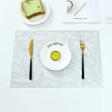 Rectangle Leaves Hollow Out Waterproof Insulation PVC Placemats